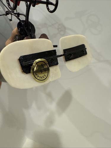 Airship Christmas Ornament Man Peddling A Bike With Zeppelin Blimp Early Flight - Picture 10 of 11