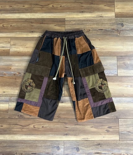 Ixchel Patchwork Corduroy Shorts Size M Multicolor Boho Festival Earth Tones