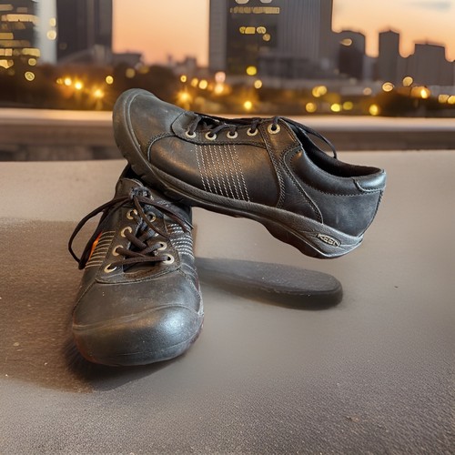 KEEN Austin Low Black Leather Oxfords Casual Shoes Men's Sz EU 44.5 / US 11M