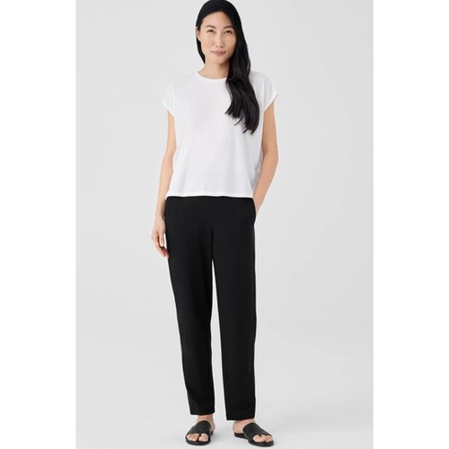 Pantalón Eileen Fisher holgado al tobillo elástico tejido tiro alto negro nuevo con etiquetas, talla L - Imagen 3 de 13
