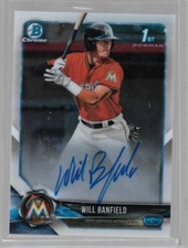 2018 Bowman Chrome 1st Bowman Prospect Auto Will Banfield CDA-WB Miami Marlins