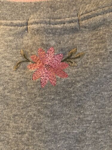 Hasting & Smith grau bestickt Blumen Rundhalsausschnitt Pullover Sweatshirt - Größe L - Bild 4 von 4