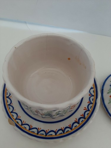 Antique HR Quimper France faience honeypot & cover Kenilworth Studios - Picture 7 of 10