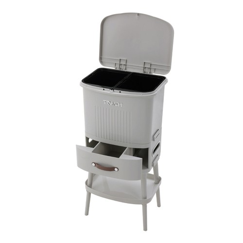 Slim Tall Kitchen Rubbish Waste Bin Dual Multi Compartment Pedal Dustbins Wheels - Picture 68 of 84