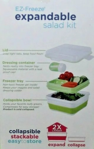 Cool Gear EZ Freeze Expandable Collapsible Salad Kit Travel Food Container - Picture 7 of 7