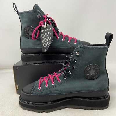 Converse Chuck Taylor Crafted Boots Hi Black Leather Men 7 Women