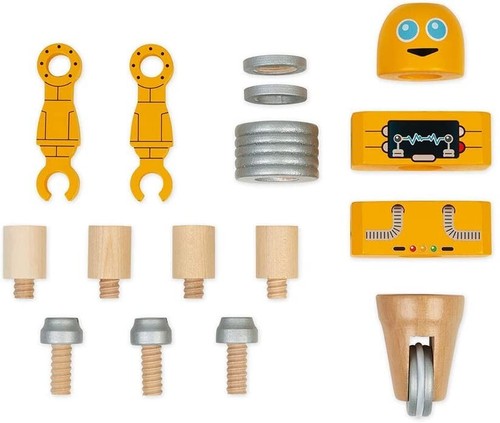Janod Brico'Kids Robot in legno giocattolo da costruzione età 3 e superiori, J06473 - Foto 9 di 14