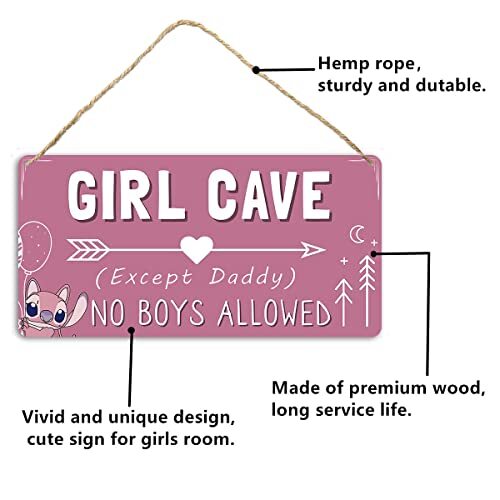 Cute Room Decor Signs for Teen Girls Stitch Bedroom Decor Kids Room Door Sign Pi - Picture 7 of 7