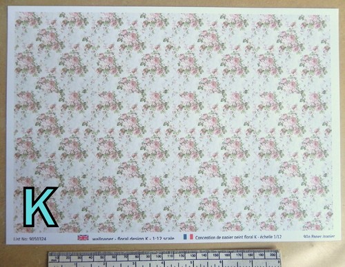 Papier peint maison de poupées - Motifs florale - choix de 10 motifs - lot de 2 - Imagen 19 de 22