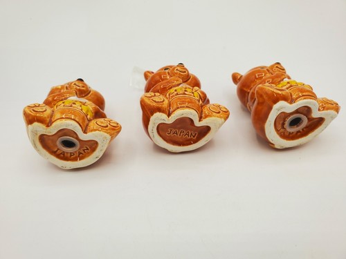 Porta stuzzicadenti vintage MCM orso miele sale e pepe shaker Giappone anni '50 - Foto 4 di 9