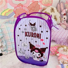 Cute Kuromi Foldable Bathroom Laundry Toys Basket Tidy Clothes Socks Storage