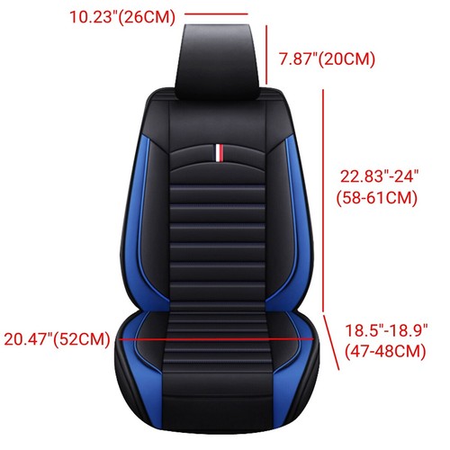 2pcs PU Leather Universal Car SUV Front Seat Covers Blue/Black/Red/White/Coffee - Picture 14 of 16