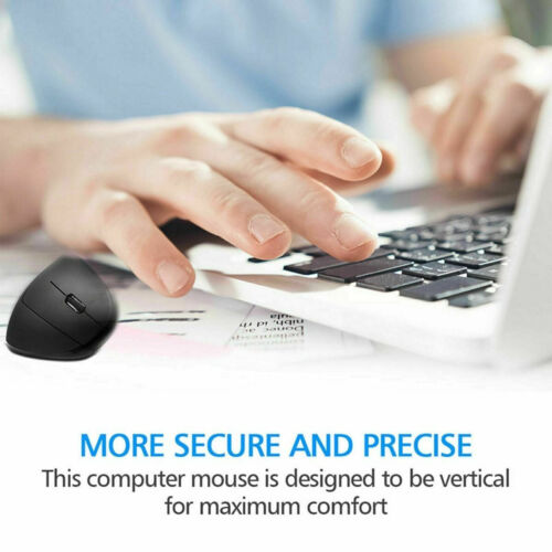 Ergonomic Vertical Mouse 6 Keys USB Wireless 2.4GHz 1200DPI For Laptop PC - Picture 7 of 9