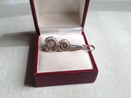 Colgante soviético inusual vintage de plata de ley 875 cristal de roca, joyería para mujer - Imagen 3 de 7