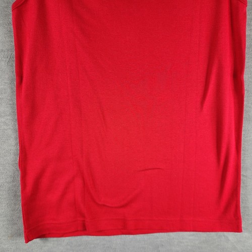Charter Club Women Mock Neck Top M Red Sleeveless Soft Stretch EUC - 第 8/12 張圖片