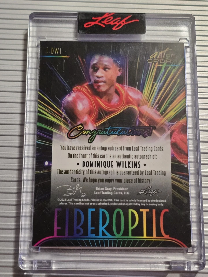 ‼️L👀K SSP /30 Auto‼️ Dominique Wilkins 23 Leaf Art of Sport  F-DW1 Hawks - Image 4 of 4