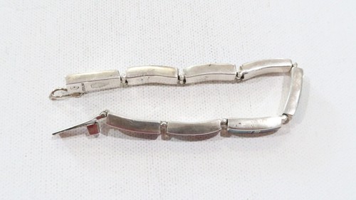 Navajo Supersmith David Rosales Türkis Lapis Sugilit Sterling Inlay Armband - Bild 11 von 13