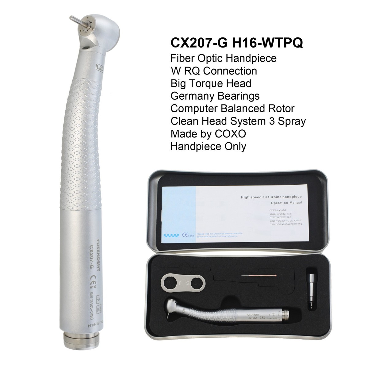COXO Dental Fiber Optic Handpiece LED High Speed Turbine Fit