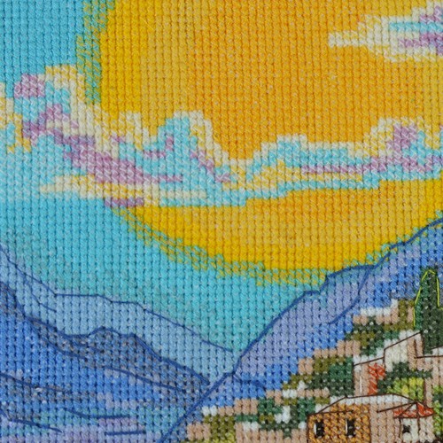 Cross Stitch Kit - Italian Coastal Landscape, Sun Embroidery - Picture 8 of 8