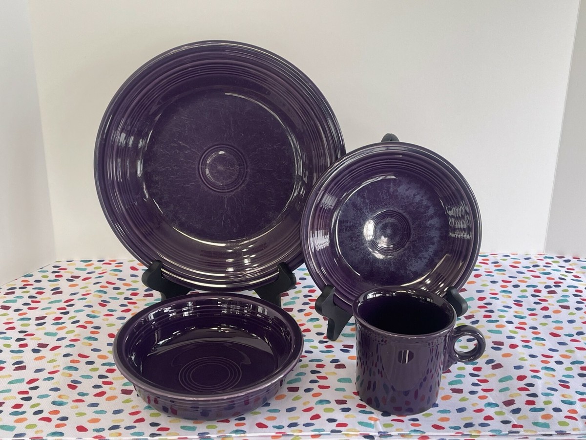 Fiestaware Plum 4 Piece Place Setting Fiesta Retired Purple Fiestaware Plum 4 Piece Place Setting Fiesta Retired Purple