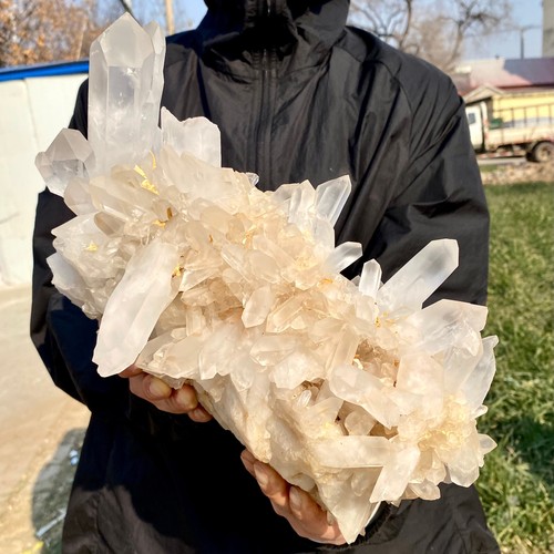 12LB A+++Large Natural white Crystal Himalayan quartz cluster /minerals Specim - Picture 5 of 12