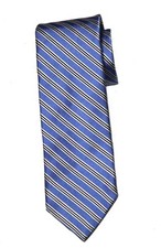 NWOT Brooks Brothers English Silke Tie Blue White Black Striped Men's