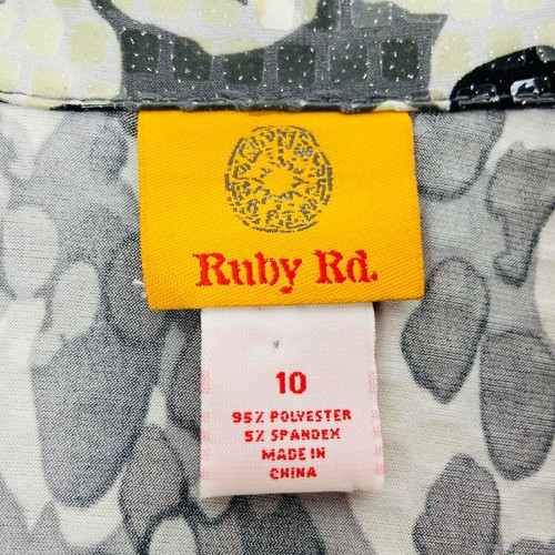 Ruby Rd Animal Pint Jacket Blazer Women Size 10 Gray Sparkle Zip Front Pockets - Picture 8 of 12