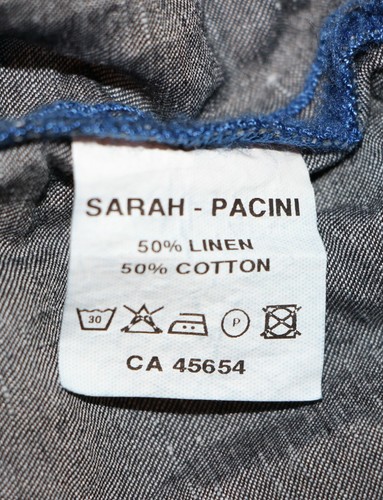 Sarah Pacini Gathered Hemline Hooded Blue Denim Trench Duster sz T1 / US S $402 - Picture 11 of 12