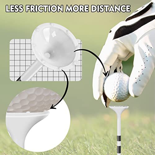 Kamitty Golf Tees Plastic Unbreakable Golf Tees 3 1/4 Pack of 50 with Big Cup - Picture 2 of 7