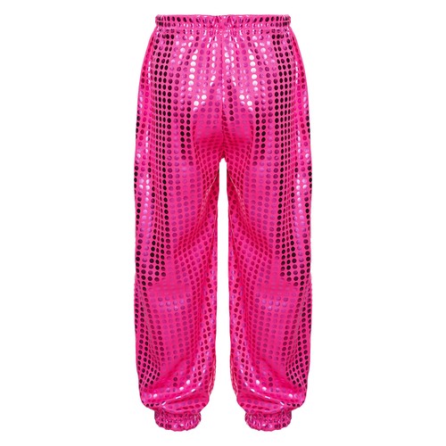 Kids Girls Glossy Metallic Long Sleeves Mock Neck Crop Top Sweatpants Dancing - Picture 18 of 122
