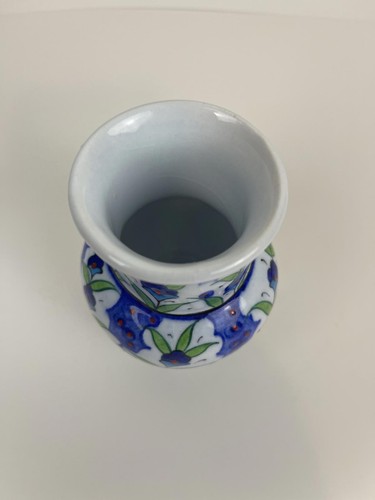 Kutahya Turkish Ceramic Vase, Hand-painted, Altin Cini, Signed, Blue & White - Bild 4 von 7
