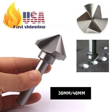 3 Flute 90°HSS Chamfer Countersink Drill Bit Set, 12mm Shank, 30mm & 40mm Length