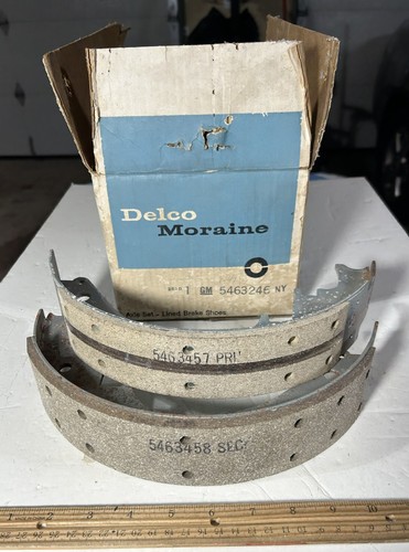 NOS GM 1958-1970 BUICK 12” x 2.25” Riveted Brake Shoe Half Set #5463246 - Picture 1 of 12