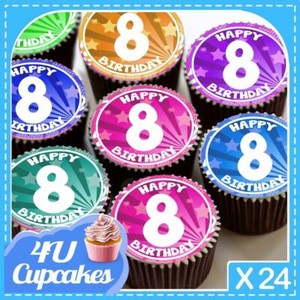 30 x HAPPY 60th BIRTHDAY Edible Wafer Paper Cupcake Toppers *PRECUT* 30 x HAPPY 60th BIRTHDAY Edible Wafer Paper Cupcake Toppers *PRECUT*