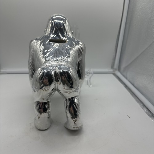 Kare Designs Vintage Ape Gorilla Chrome Coin Bank Dolomite Rare - Picture 4 of 10