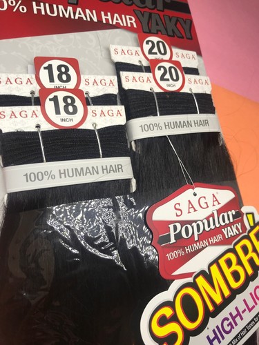 SHAKE_N_GO SAGA POPULAR YAKY SOMBRE_HUMAN_4 PCS_(18",18",20",20")_#SOP1B99530 - Picture 3 of 6