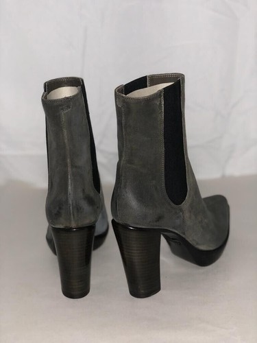 Größe: US 7 ?? Echt Leder High Heel Stiefeletten Bootie rot schwarz grau ITALIEN - Bild 35 von 37