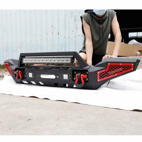 Offroad Front / Rear Bumper Fit For 2018-2024 Jeep Wrangler JL JLU w/ Led Lights - Picture 5 of 17