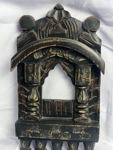 Arte de pared de madera Jharokha | Marco de decoración tradicional indio hecho a mano - Imagen 2 de 7