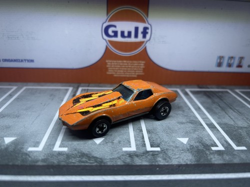 Vintage 1975 Hot Wheels Corvette Stingray Orange Car Blackwall Hong Kong Mattel - Bild 6 von 8