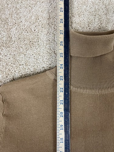 Vintage Forum Pullover Sweater Mens Medium Slim Fit Knit Rib Turtle Neck Beige - Picture 8 of 11