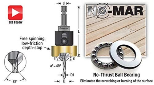 User-Friendly 82° Carbide Countersink with Adjustable Depth Stop & Quick Release - Picture 7 of 9