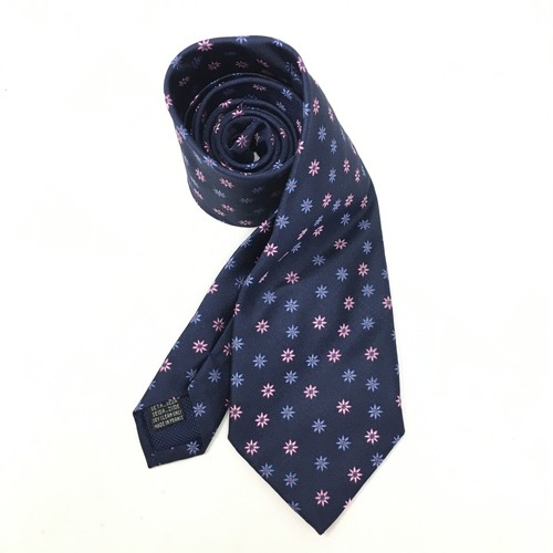 Thomas Pink Classic Tie Blue Pink Floral 100% Silk Made France Necktie - Picture 6 of 7