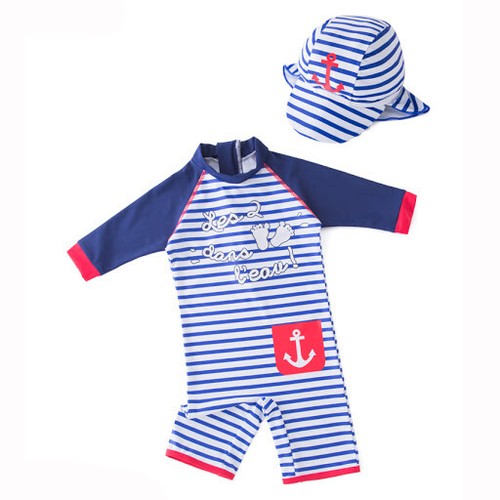 Bilo Baby Kid Boys Chic Animals Printed One-Piece Rash Guard Sun Hat Swimsuit - Picture 24 of 54