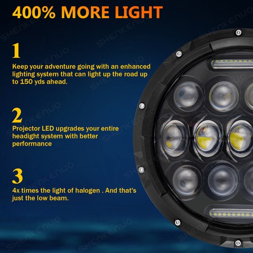 7'' inch LED Headlight For Ducati Monster 1000 900 800 750 695 600 620 S4 S4R US - Picture 6 of 18