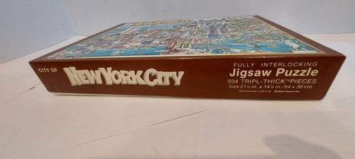 Vintage 1988 New York City 504 Piece Puzzle Made USA Buffalo Games Twin Towers - Picture 2 of 4
