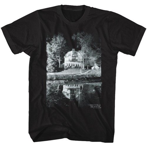 The Amityville Horror Scary House Reflection On Lake Men's T Shirt  - Picture 1 of 3