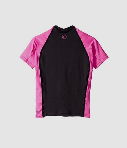 $40 O'Neill Kid's Girl's Black Skins Short Sleeve Crew Shirt Swimwear Size 16 - Picture 2 of 2