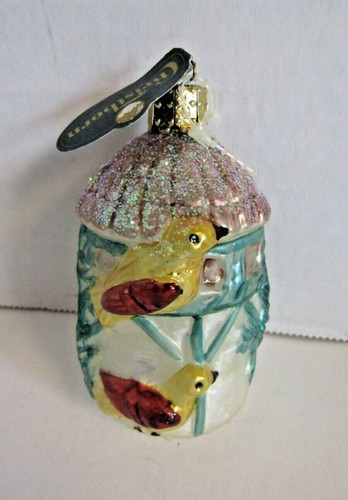 Christborn Birds House Feeder German Glass Christmas Ornament NEW - Picture 1 of 3