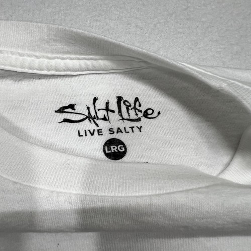 Salt Life T Shirt Large White Shut Up N Reel Short Sleeve EUC - Picture 5 of 6
